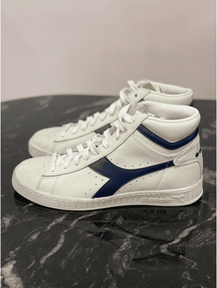 Diadora game high waxed bleu side