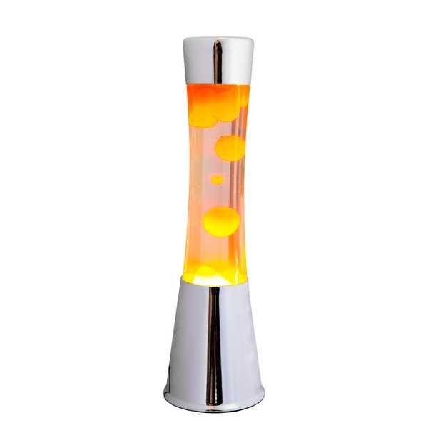 Lampe lave - base métal, lave orange