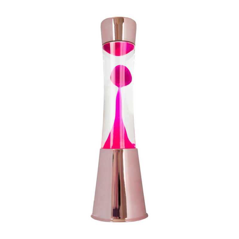 Lampe lave base Rose Gold  - Lave Magenta  - Liquide Claire